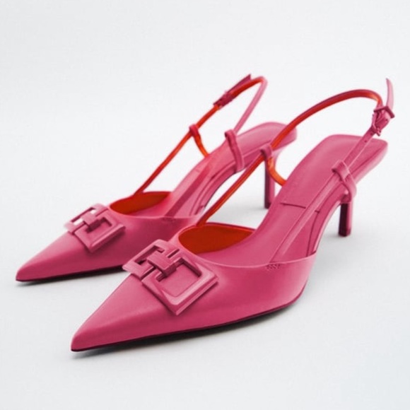 Zara Shoes - BRAND NEW*** HOT PINK ZARA PUMP LOW HEEL SIZE 39